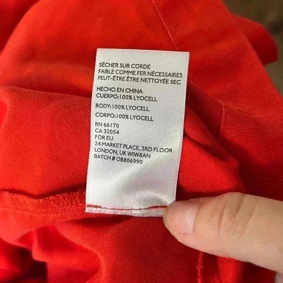 Urban Outfitters Bright Red 100% Lyocell Dress  SIZE MEDIUM - Picture 7 of 7